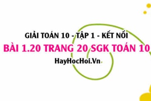 Giải bài 1.20 trang 20 Toán 10 Tập 1 SGK Kết nối tri thức